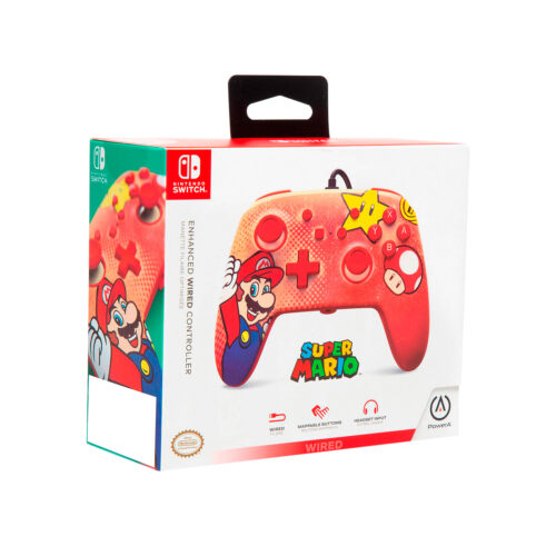 Mando Pro PowerA Con Cable Nintendo Switch Mario Vintage