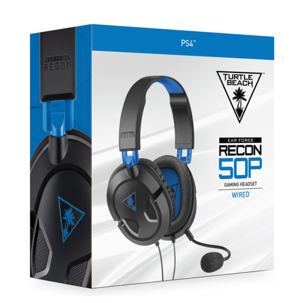 Audífono Gamer Turtle Beach Recon 50P Ps4 Xbox PC Negro Y Azul