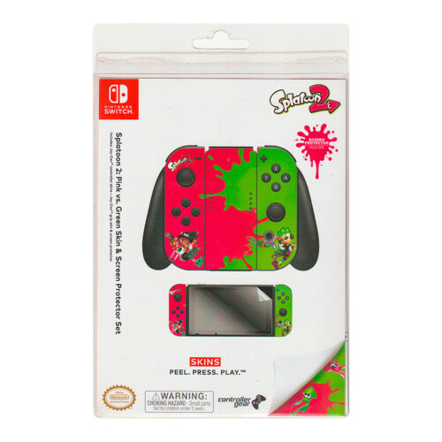 Skin y Protector Set Nintendo Switch Splatoon 2 Pink Vs Green