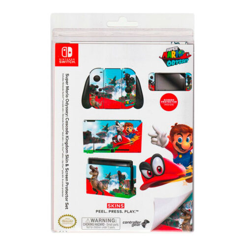 Skin y Protector Set Nintendo Switch Super Mario Odyssey Cascade Kingdom