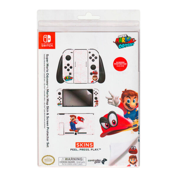 Skin y Protector Set Nintendo Switch Super Mario Odyssey Blanco 2