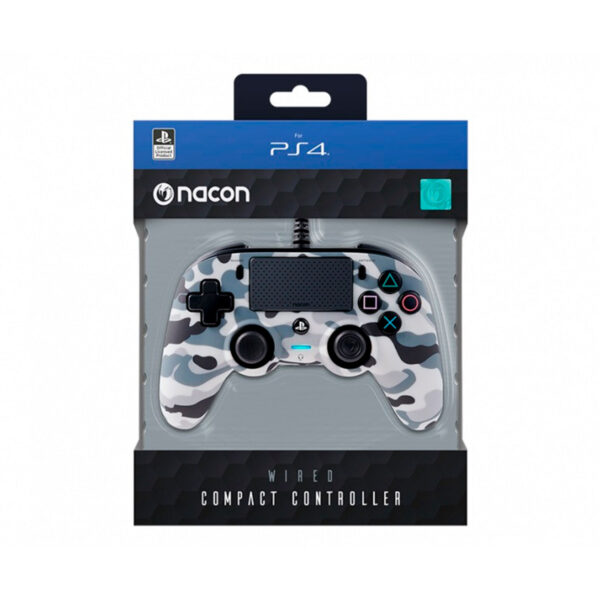 Mando PS4 Nacon Controller Wired Compact Camuflado Gris