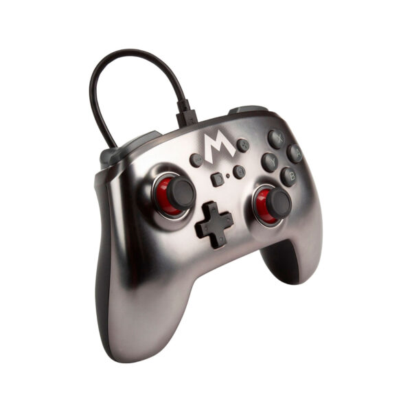 Mando Enhanced Wired Controller Powera Mario Silver Nintendo Switch - Imagen 4
