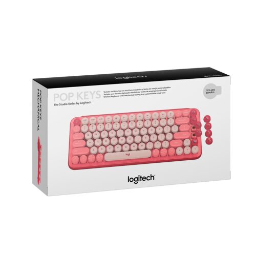 Teclado Logitech Pop Keys Multi-Device Wirelees Coral Rosa