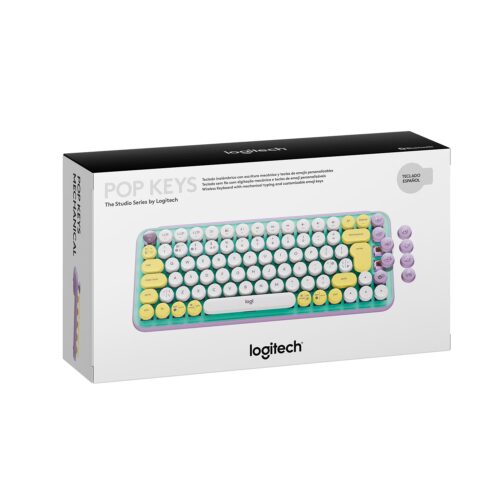 Teclado Logitech Pop Keys Multi-Device Wirelees Fresh Vives Lila Green