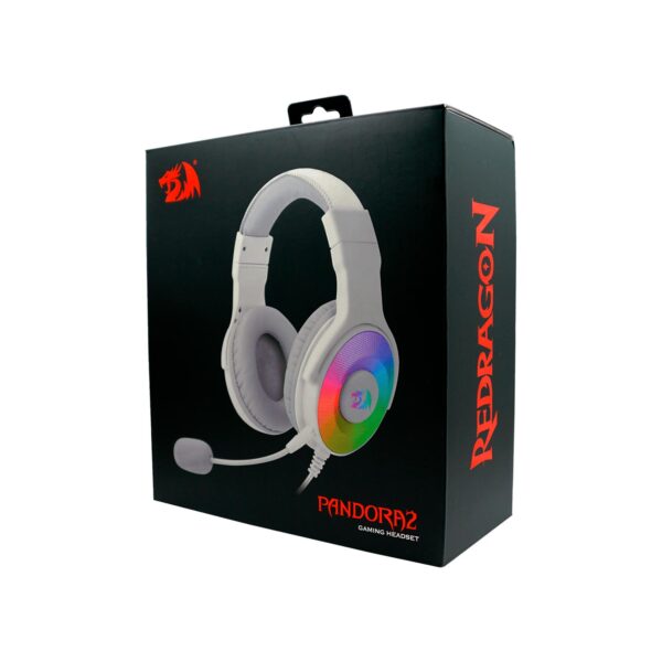 Audifono Gamer Redragon Pandora White 2 H350W Rgb 1 3.5Mm+Usb - Imagen 6