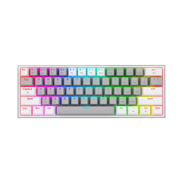 Teclado Gamer Redragon Fizz Pro Wireless English K616 Rgb Gw Gray White