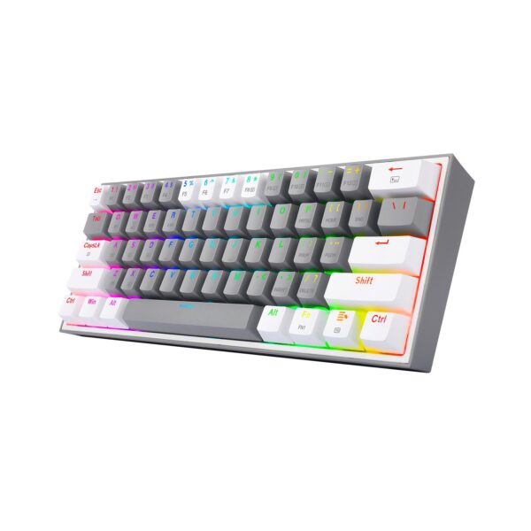 Teclado Gamer Redragon Fizz Pro Wireless English K616 Rgb Gw Gray White - Imagen 2