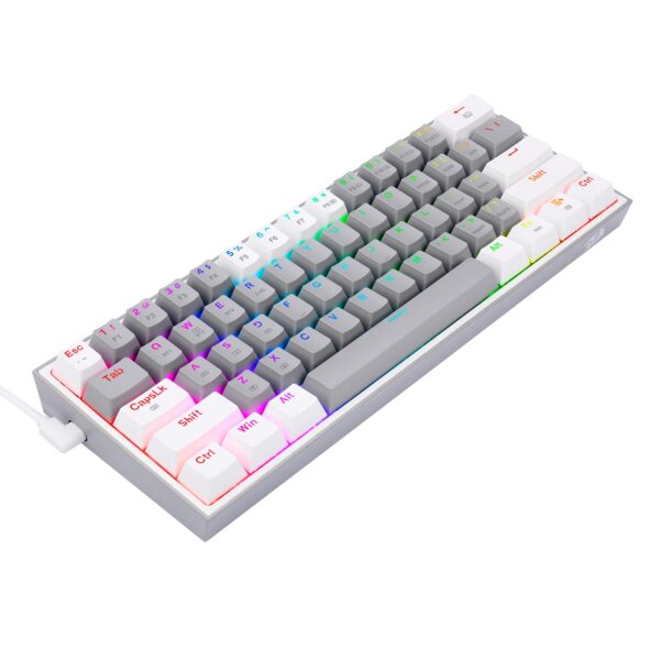 Teclado Gamer Redragon Fizz Pro Wireless English K616 Rgb Gw Gray White - Imagen 3