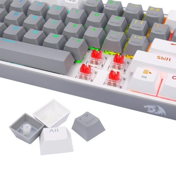 Teclado Gamer Redragon Fizz Pro Wireless English K616 Rgb Gw Gray White - Imagen 4