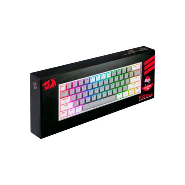 Teclado Gamer Redragon Fizz Pro Wireless English K616 Rgb Gw Gray White - Imagen 6