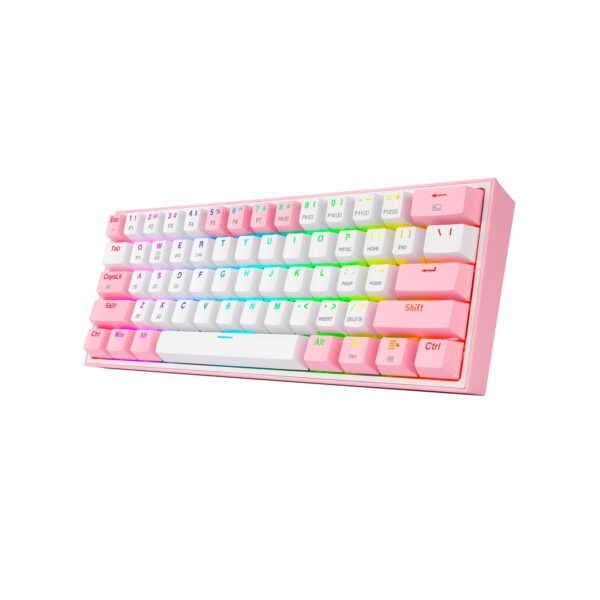 Teclado Gamer Redragon Fizz Pro Wireless English K616 Rgb Wp White Pink - Imagen 2