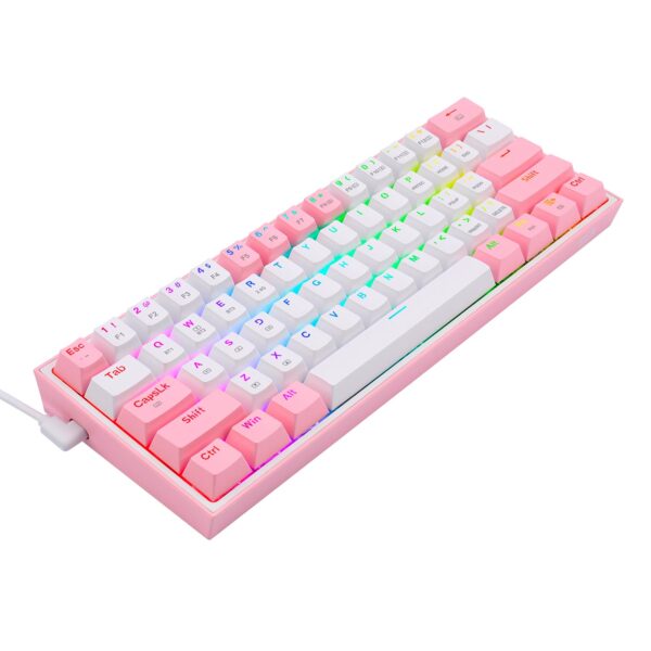Teclado Gamer Redragon Fizz Pro Wireless English K616 Rgb Wp White Pink - Imagen 3