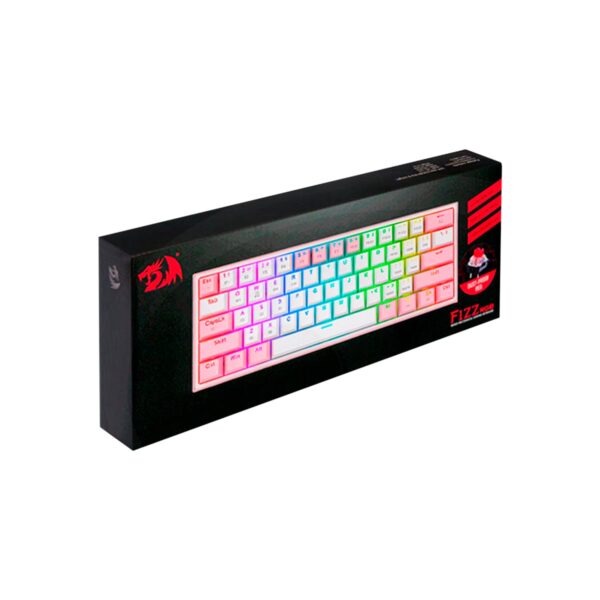 Teclado Gamer Redragon Fizz Pro Wireless English K616 Rgb Wp White Pink - Imagen 6