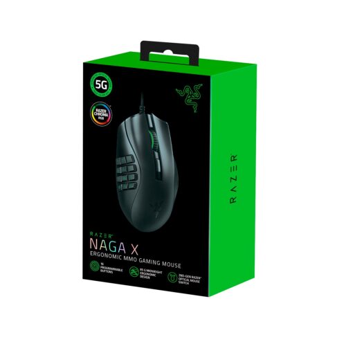 Mouse Gamer Razer Naga X Mmo 18K Dpi 16 Botones Chroma Black