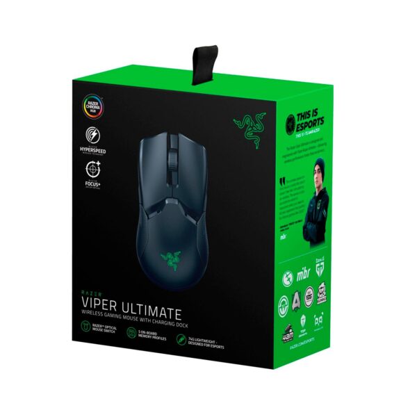 Mouse Gamer Razer Viper Ultimate Wireless Hyperspeed 20K Dpi Focus+Chroma Dock/Souris Black