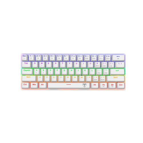 Teclado Gamer T-Dagger Arena Rainbow English T-Tgk321W Rb White Brown Switch