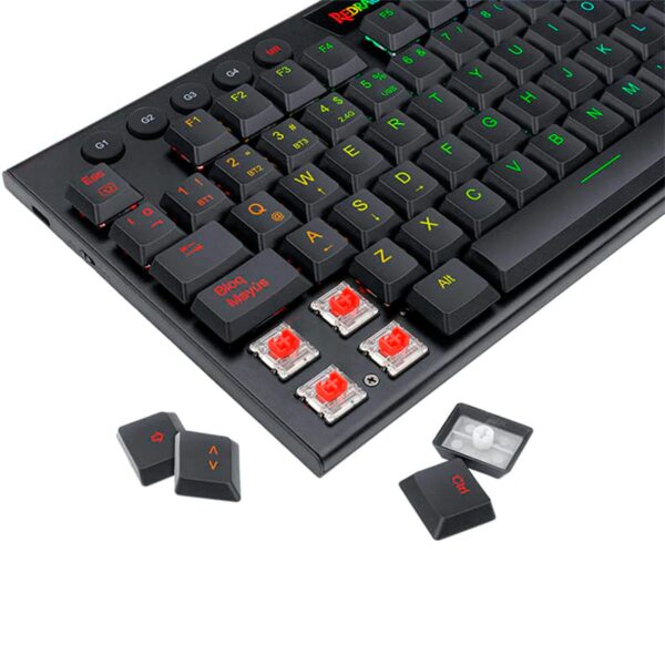Teclado Gamer Redragon Horus Fs Wireless Spanish K618 Rgb Sp Red Switch - Imagen 4