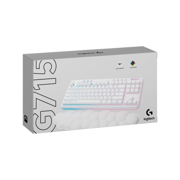 Teclado Gamer Logitech G715 Tkl Wireless Mecanical Tactile Rgb White Aurora Collection