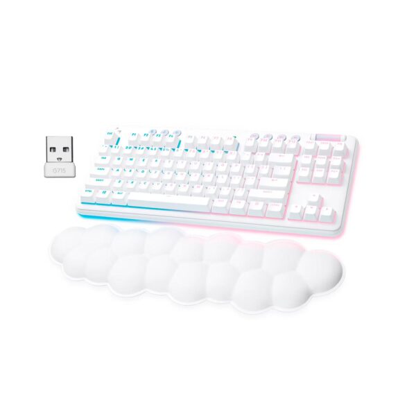 Teclado Gamer Logitech G715 Tkl Wireless Mecanical Tactile Rgb White Aurora Collection - Imagen 2