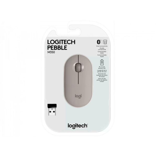 Mouse Logitech Pebble M350 Silent Wireless/Bluetooth Almond Milk
