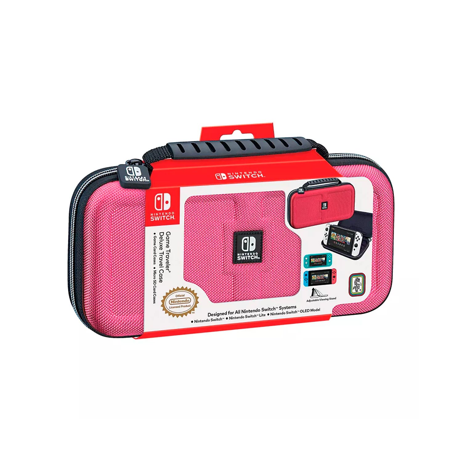 Estuche Game Traveler Deluxe Travel Case Pink Black Nintendo Switch Oled Nns40P