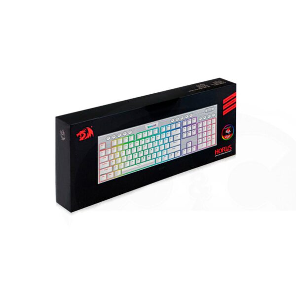 Teclado Gamer Redragon Horus Fs White Wireless Spanish Model-K618W Rgb Sp Red Switch - Imagen 4