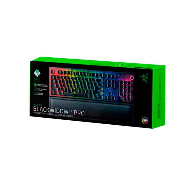 Teclado Gamer Razer Blackwidow V3 Pro Wireless Hyperspeed Green Switch Us Chroma Black - Imagen 5