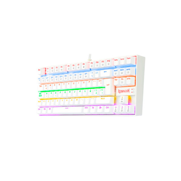 Teclado Gamer Redragon Kumara Rainbow Spanish K552W KR SP White Red Switch TKL - Imagen 3
