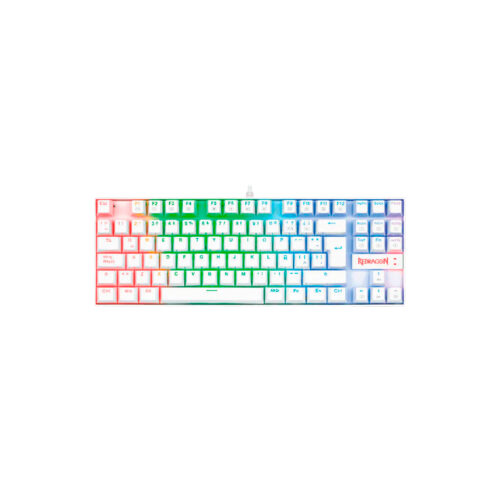 Teclado Gamer Redragon Kumara K552W Rgb White Spanish Red Switch TKL