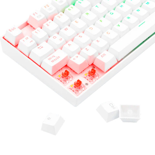 Teclado Gamer Redragon Kumara K552W Rgb White Spanish Red Switch TKL - Imagen 4