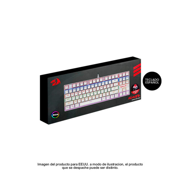 Teclado Gamer Redragon Kumara K552W Rgb White Spanish Red Switch TKL - Imagen 5