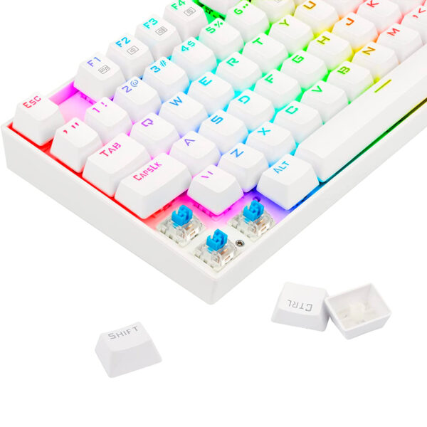 Teclado Gamer Redragon Kumara K552W Rgb White Spanish Blue Switch TKL - Imagen 4