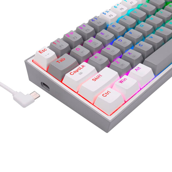 Teclado Gamer Redragon Fizz Pro Wireless Spanish K616 Rgb Gw Grey White - Imagen 4