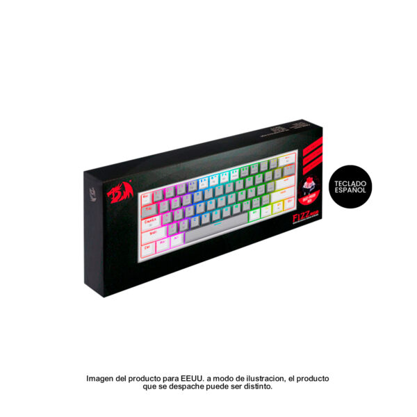 Teclado Gamer Redragon Fizz Pro Wireless Spanish K616 Rgb Gw Grey White - Imagen 5