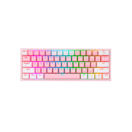 Teclado Gamer Redragon Fizz Pro Wireless Inglish K616 Rgb Pink White