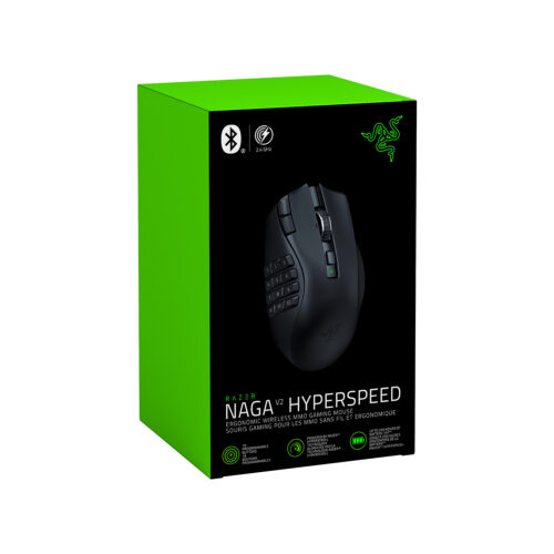 Mouse Gamer Razer Naga V2 Hyperspeed Mmo 30K Dpi 19 Buttons Wireless Black