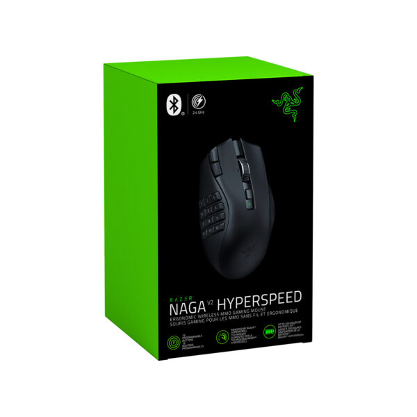 Mouse Gamer Razer Naga V2 Hyperspeed Mmo 30K Dpi 19 Buttons Wireless Black