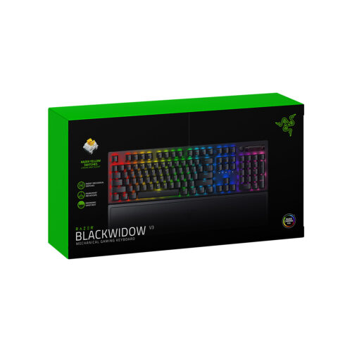 Teclado Gamer Razer Blackwidow V3 Mechanical Yellow Switch Us Chroma Negro