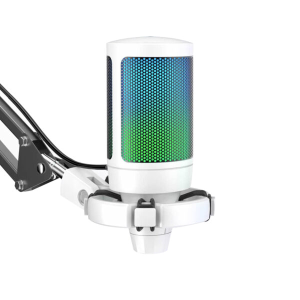 Micrófono Fifine Ampligame A6T Usb Rgb (Soporte De Brazo) White - Imagen 3