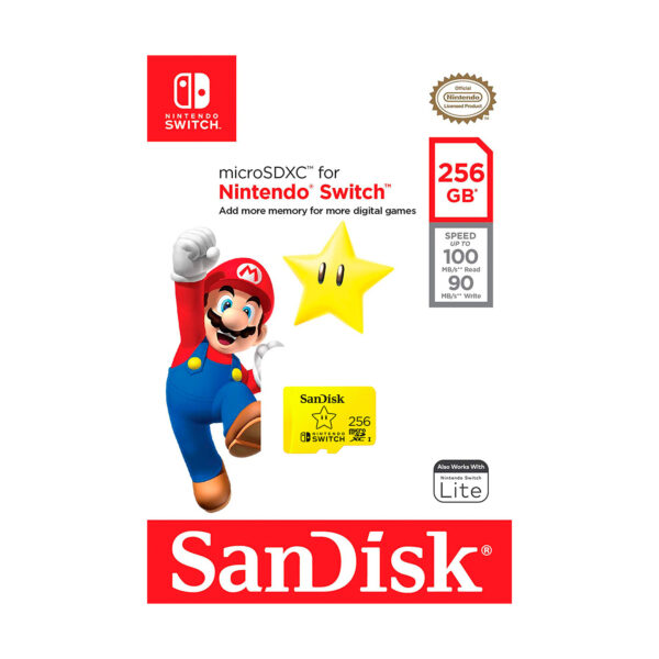 Memoria Micro SDXC de 256 GB 100MB x 90 Escritura para Nintendo Switch