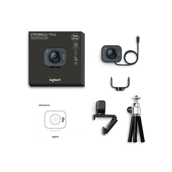 Camara Logitech Streamcam Plus Full Hd Con Soporte Tripod Black - Imagen 5