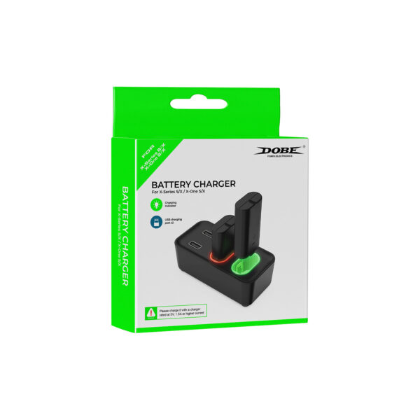 Base Cargador Dobe + 2 Baterias Recargable Para Mando X-Series S/X/X-One/S/X Negro