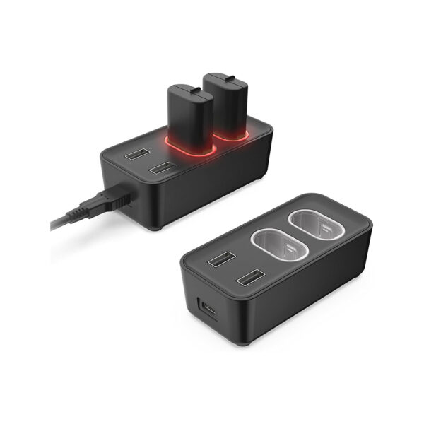 Base Cargador Dobe + 2 Baterias Recargable Para Mando X-Series S/X/X-One/S/X Negro - Imagen 3