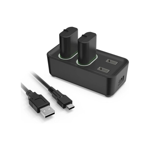 Base Cargador Dobe + 2 Baterias Recargable Para Mando X-Series S/X/X-One/S/X Negro - Imagen 4