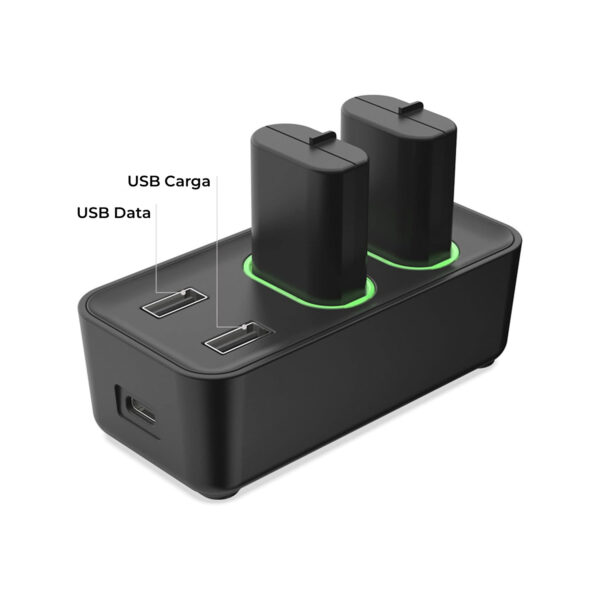 Base Cargador Dobe + 2 Baterias Recargable Para Mando X-Series S/X/X-One/S/X Negro - Imagen 5