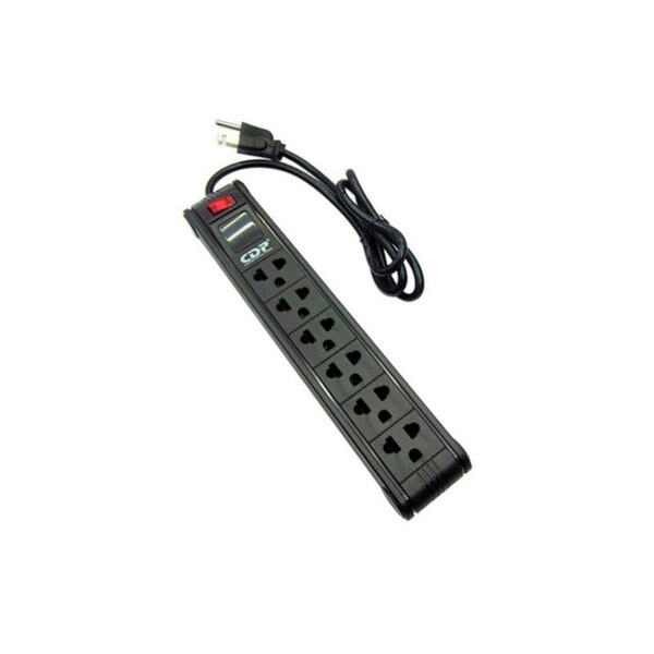 Supresor De Picos CDP R-SS6I 6 Tomas 220V Negro - Imagen 2