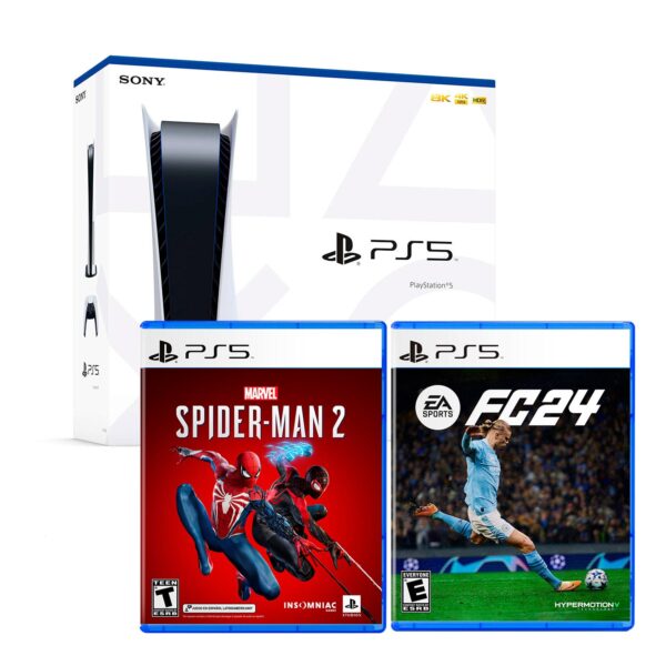 Consola Ps5 Con Lector De Discos + Spider Man 2 + Ea Sport Fc 24