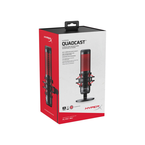 Microfono Streaming Hyper X Quadcast Bix-Rd-4P5P6Aan-Black