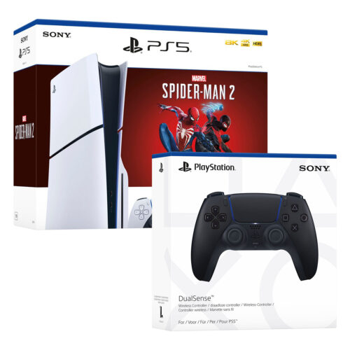 Consola Ps5 Slim Bundle Spiderman 2 + Mando Ps5 Negro